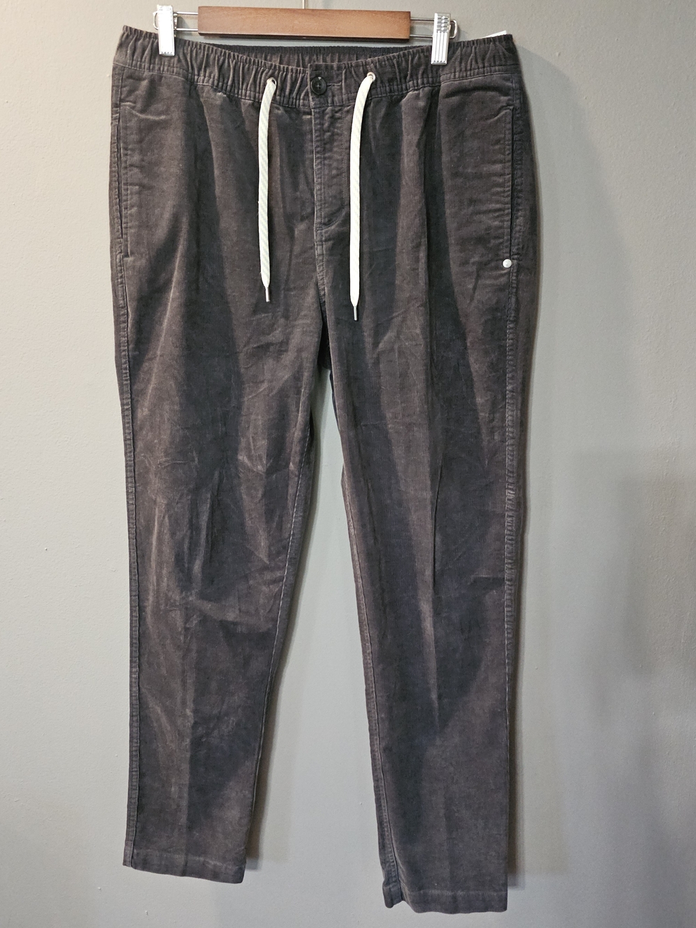 Vuori Optimist Charcoal/Earthy Brown Corduroy‎ Drawstring Pants Mens L